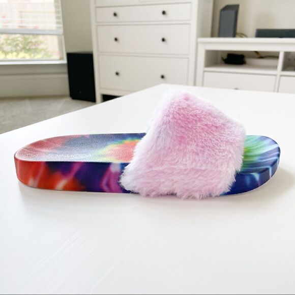 Top Moda Rainbow Plush Slide Sandal Cab-99 - Picture 2 of 8